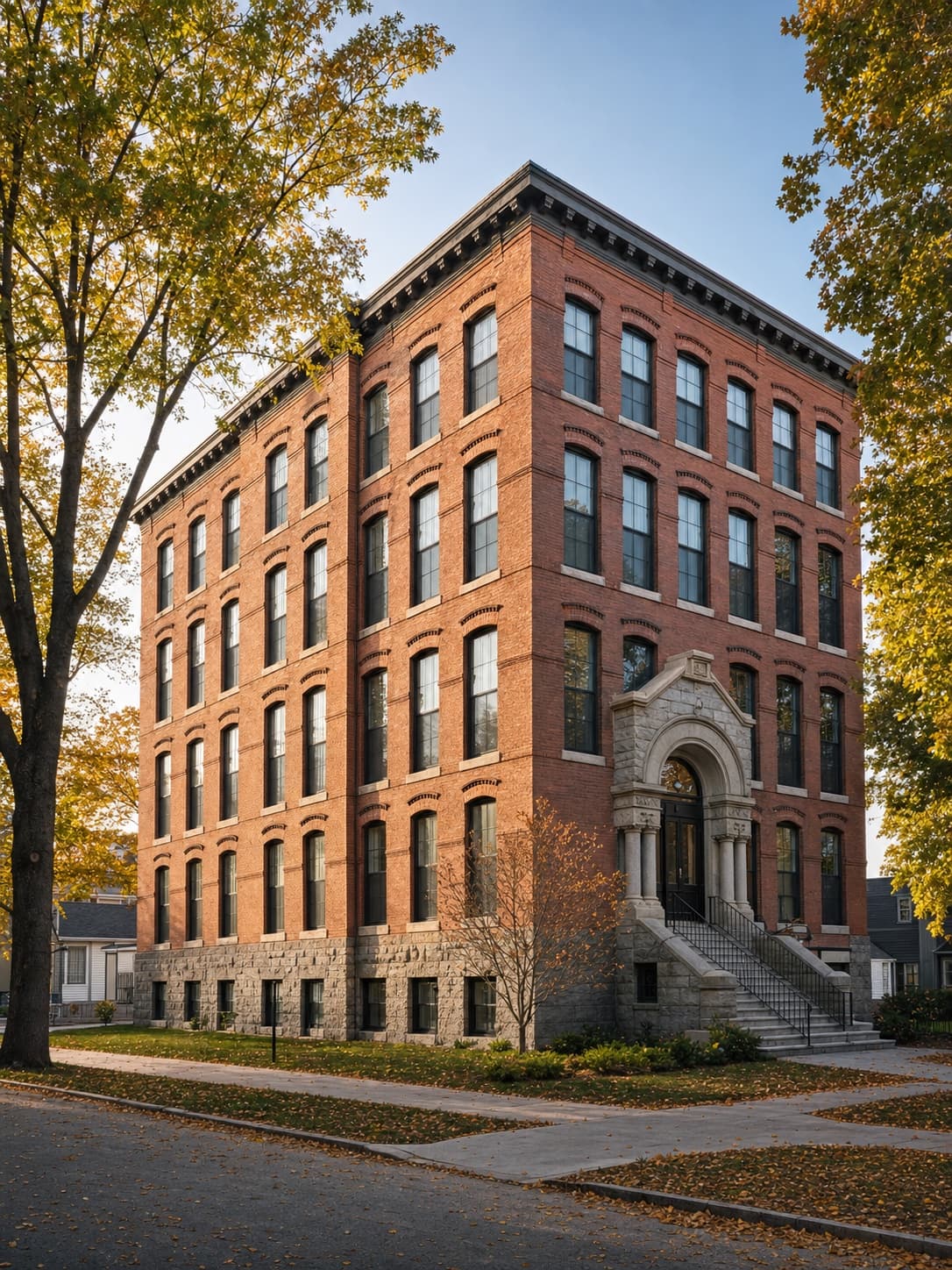 Architectural concept inspired by the historic St. Joseph schoolhouse exterior